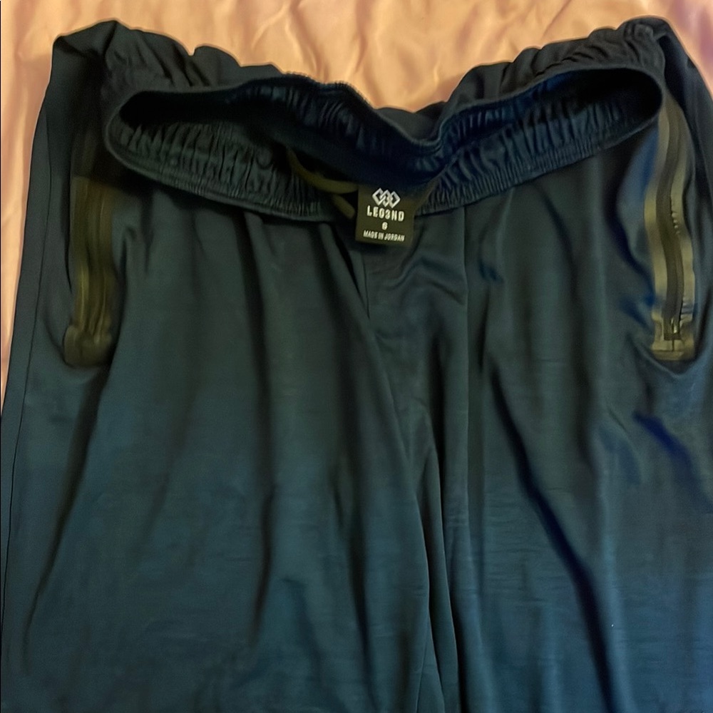 Blue Athletic Shorts with Zipper Pockets